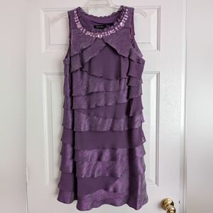 Purple Ruffle Layer Dress